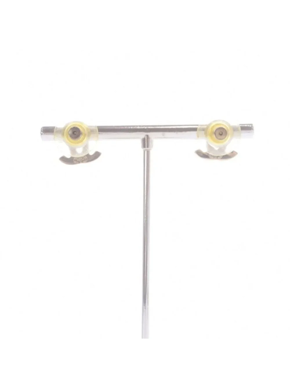 Chanel Rhinestone CC Logo Earrings Gold